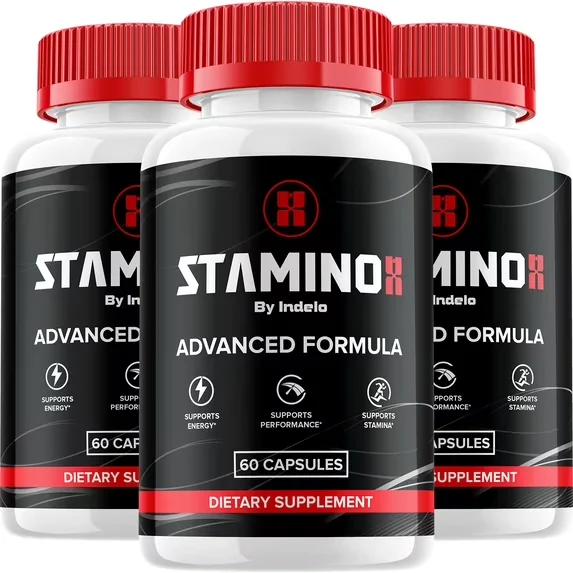 Staminox men's performance capsules three-bottle package